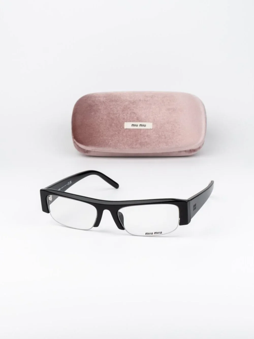 Miu Miu Women Eyeglasses Black Rectangle MUB07S 16K08N NEW AUTHENTIC